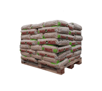 Puoli lavaa PAULS-puupellettejä, 35 säkkiä – 525 kg